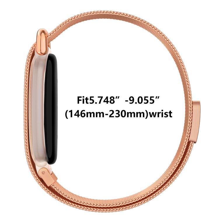 Cornice integrata in plastica trasparente satinata, cinturino milanese in acciaio inossidabile., For Google Fitbit Air