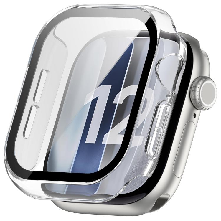 Custodia protettiva per orologio con pellicola temperata integrata in PC., For Apple Watch Series 12 46mm, For Apple Watch Series 12 42mm