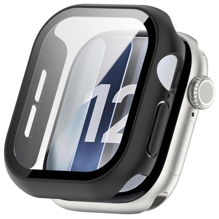 Custodia protettiva per orologio con pellicola temperata integrata in PC., For Apple Watch Series 12 46mm, For Apple Watch Series 12 42mm