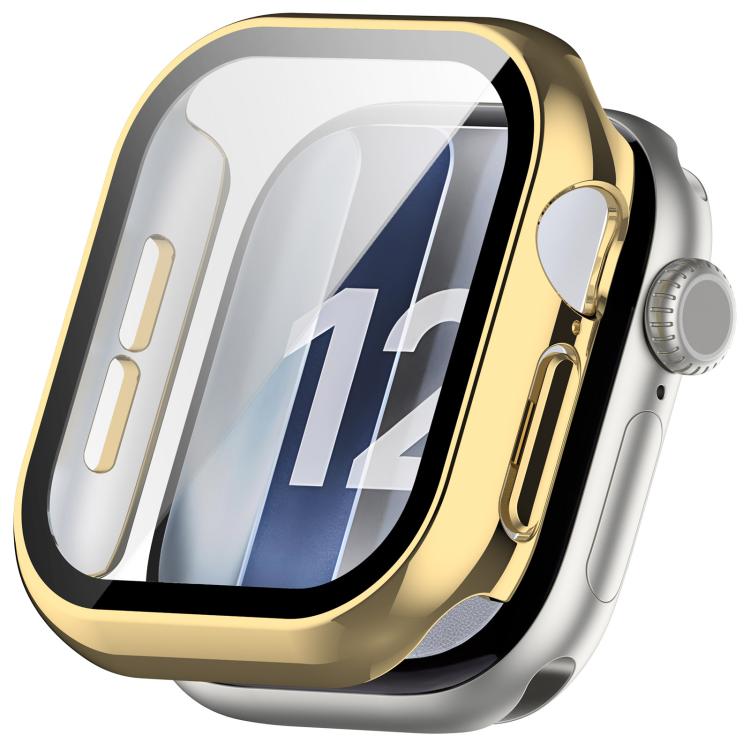 Custodia protettiva per orologio con pellicola temperata integrata in PC., For Apple Watch Series 12 46mm, For Apple Watch Series 12 42mm