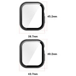 Custodia protettiva per orologio con pellicola temperata integrata in PC., For Apple Watch Series 12 46mm, For Apple Watch Series 12 42mm