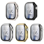 Custodia protettiva per orologio con pellicola temperata integrata in PC., For Apple Watch Series 12 46mm, For Apple Watch Series 12 42mm