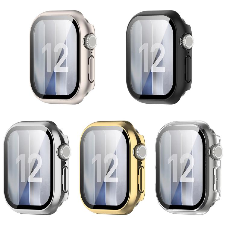 Custodia protettiva per orologio con pellicola temperata integrata in PC., For Apple Watch Series 12 46mm, For Apple Watch Series 12 42mm
