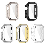 Custodia protettiva per orologio con pellicola temperata integrata in PC., For Apple Watch Series 12 46mm, For Apple Watch Series 12 42mm