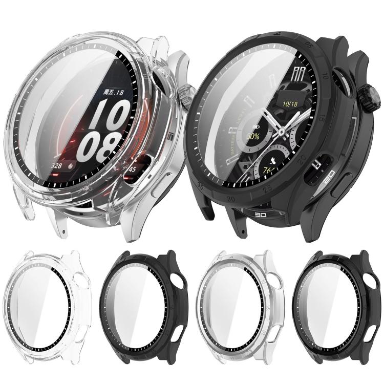 Custodia protettiva per orologio in PC con pellicola temperata integrata, stile a scala,, For Honor Watch 6 / 6 Plus