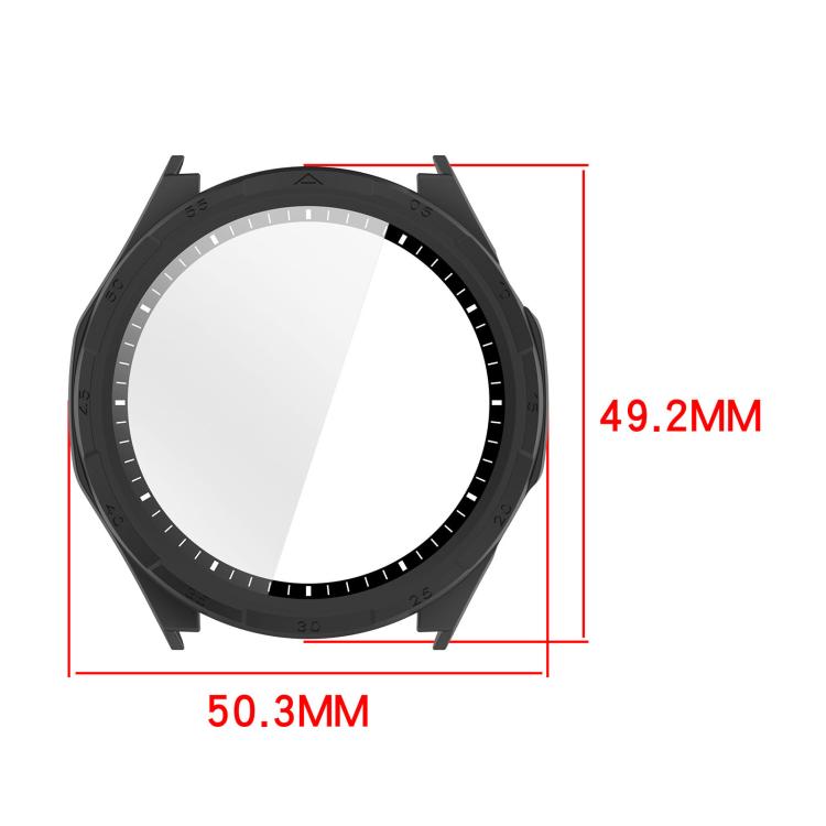 Custodia protettiva per orologio in PC con pellicola temperata integrata, stile a scala,, For Honor Watch 6 / 6 Plus