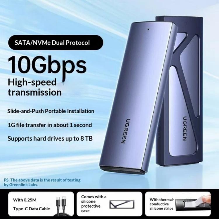 Box SSD M.2 UGREEN CM578 NVMe/SATA USB-C 10Gbps - immagine 4