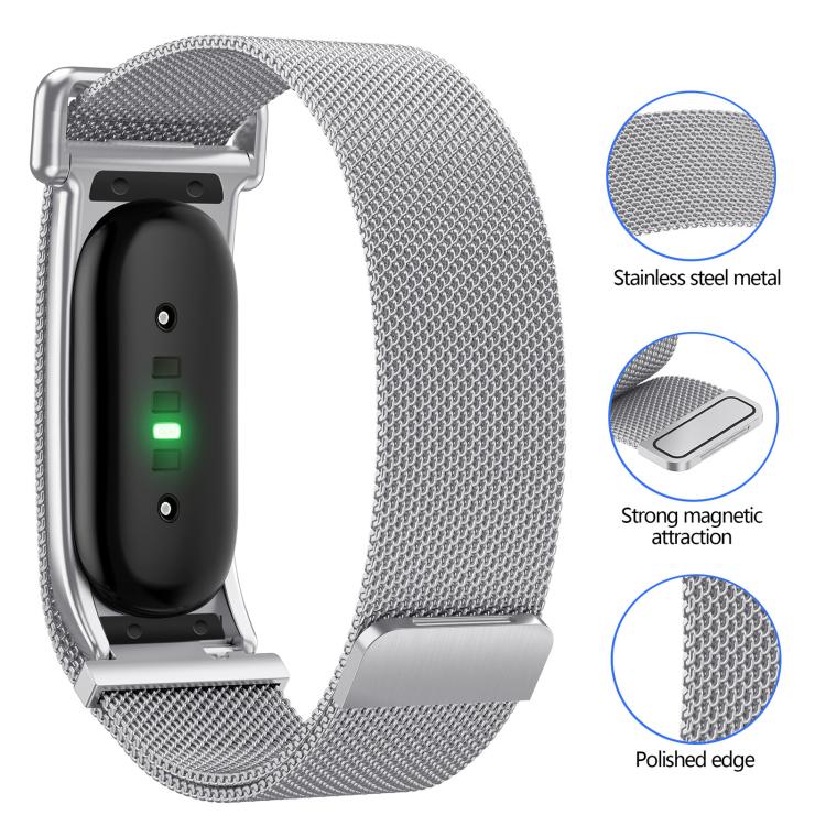 Cassa in metallo, cinturino in acciaio inossidabile con chiusura magnetica milanese integrata., For Google Fitbit Air