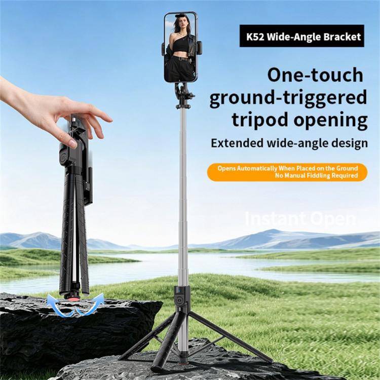 Treppiede selfie estensibile 2,08 m con telecomando Bluetooth K52