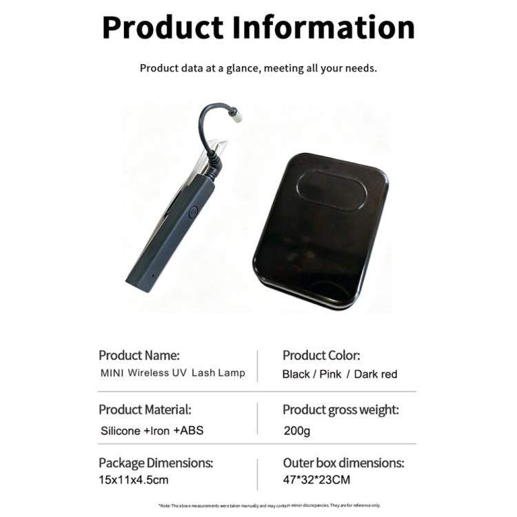 AL93 Lampada UV wireless da 1W per la polimerizzazione delle ciglia con pedale, ideale per extension ciglia., US Plug, EU Plug, UK Plug, AU Plug