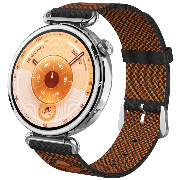 Cinturino per orologio in nylon a maglia senza cuciture con stampa floreale., 18mm