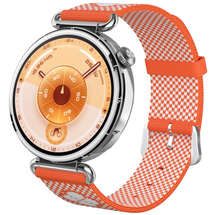 Cinturino per orologio in nylon a maglia senza cuciture con stampa floreale., 18mm