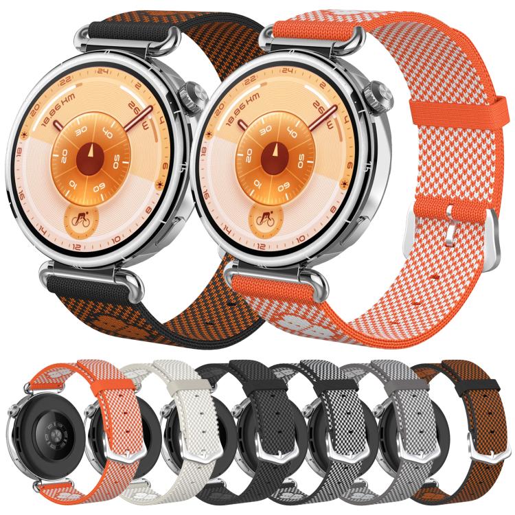 Cinturino per orologio in nylon a maglia senza cuciture con stampa floreale., 18mm