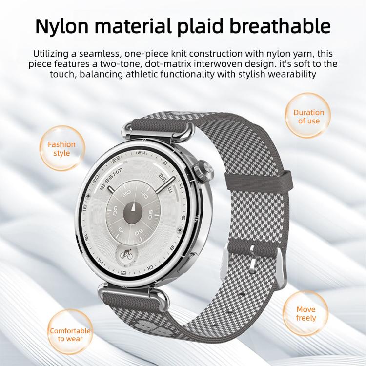 Cinturino per orologio in nylon a maglia senza cuciture con stampa floreale., 18mm