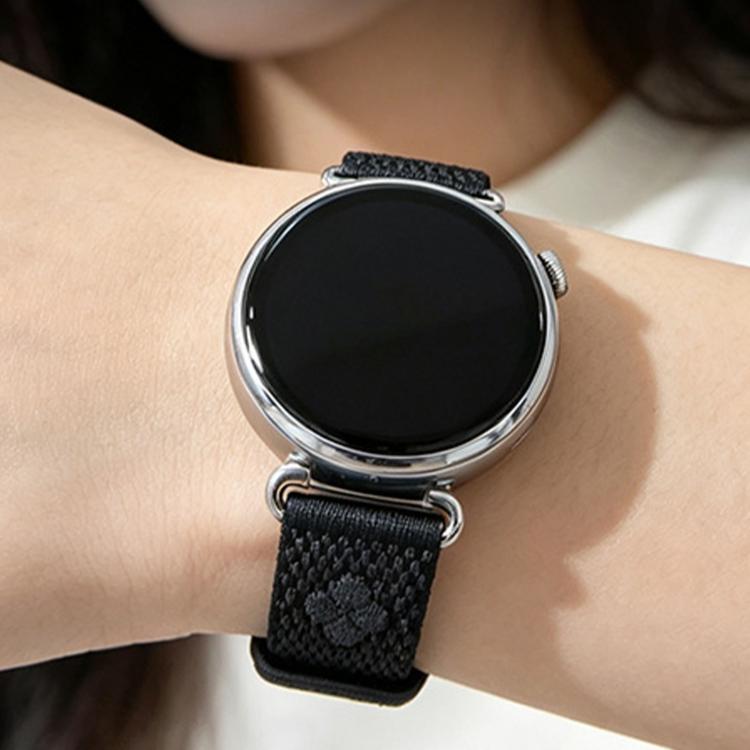 Cinturino per orologio in nylon a maglia senza cuciture con stampa floreale., 18mm