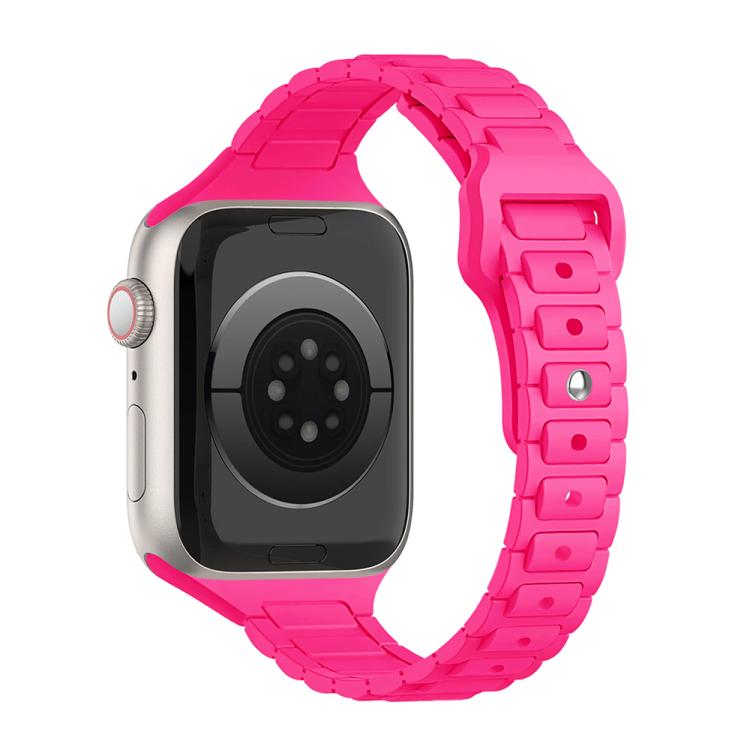 Cinturino per orologio in silicone sottile con fibbia inversa a tre perline., For Apple Watch 46mm / 49mm / 45mm / 44mm