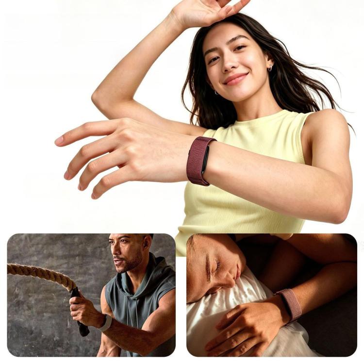 Cinturino per orologio in nylon con chiusura a strappo., For Garmin CIRQA Smart Band