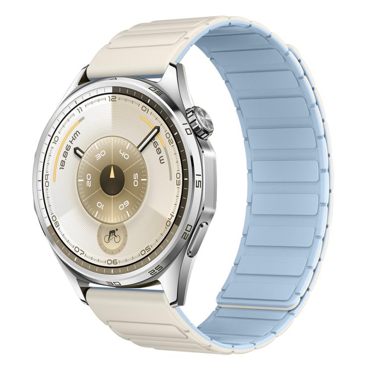 Cinturino per orologio in silicone magnetico a forma di I con connettore a sgancio rapido a pulsante., 22mm