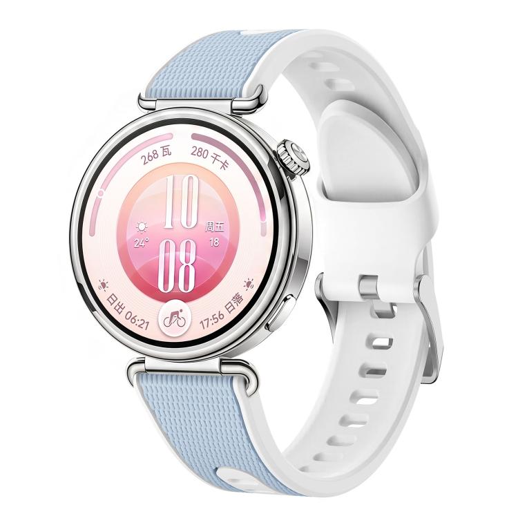 Cinturino per orologio in silicone bicolore con trama intrecciata., 18mm