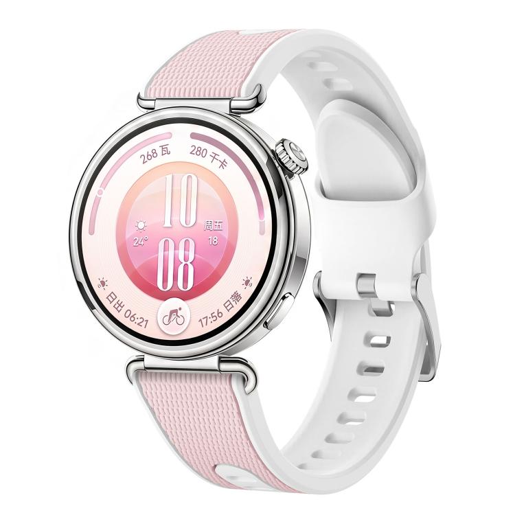 Cinturino per orologio in silicone bicolore con trama intrecciata., 18mm