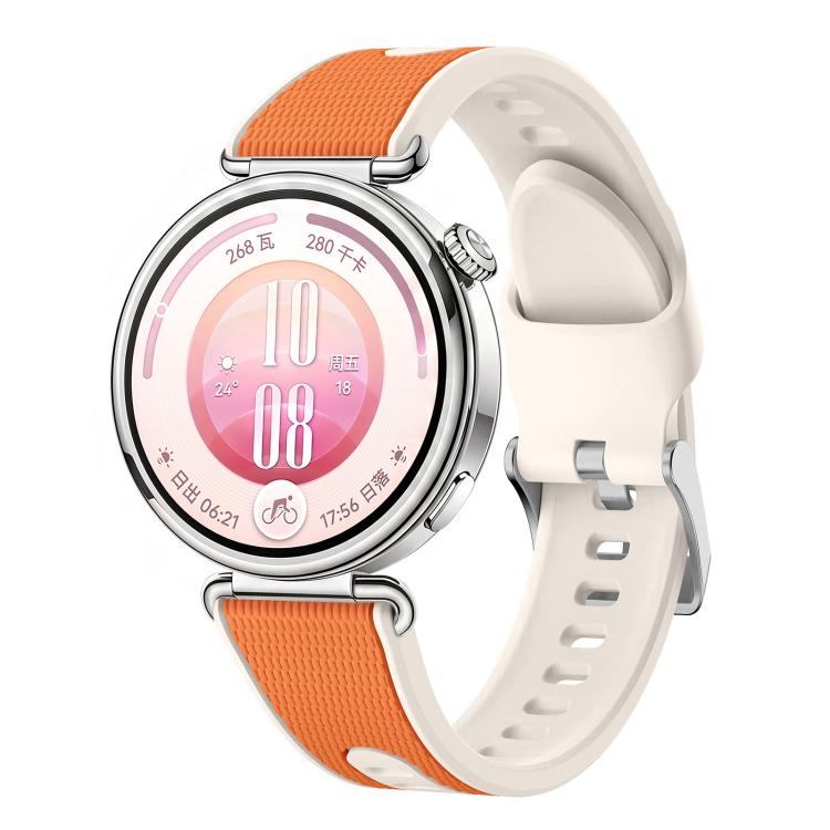 Cinturino per orologio in silicone bicolore con trama intrecciata., 18mm