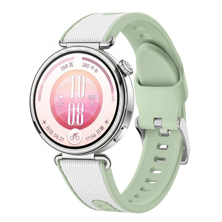 Cinturino per orologio in silicone bicolore con trama intrecciata., 18mm