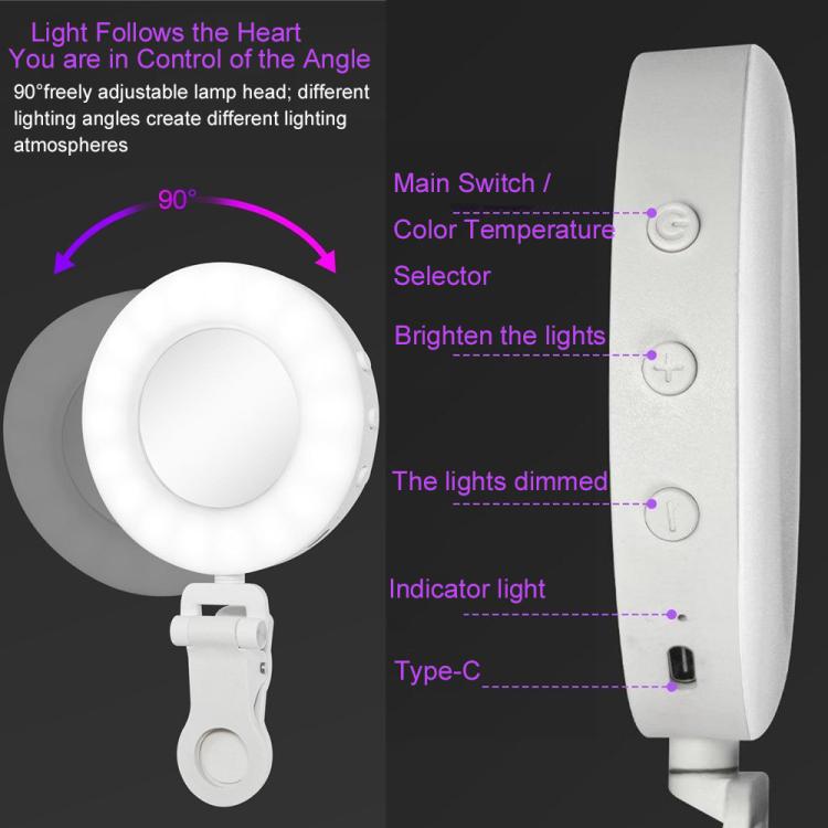 Specchio trucco LED S-3 con luce regolabile per selfie e vlogging - immagine 4
