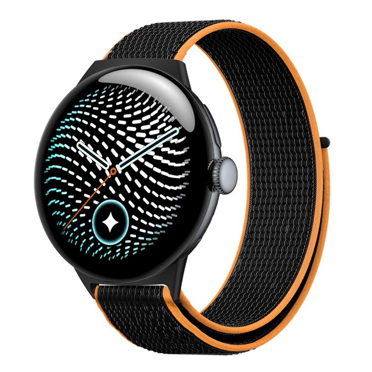 Cinturino per orologio in nylon intrecciato con chiusura a strappo., For Google Pixel Watch 5 / 4 / 3 45mm
