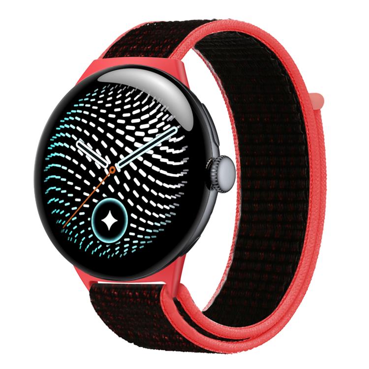 Cinturino per orologio in nylon intrecciato con chiusura a strappo., For Google Pixel Watch 5 / 4 / 3 45mm