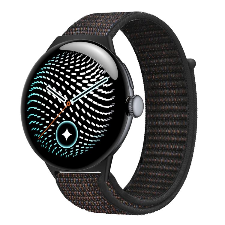 Cinturino per orologio in nylon intrecciato con chiusura a strappo., For Google Pixel Watch 5 / 4 / 3 45mm
