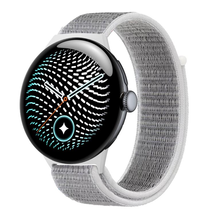 Cinturino per orologio in nylon intrecciato con chiusura a strappo., For Google Pixel Watch 5 / 4 / 3 45mm