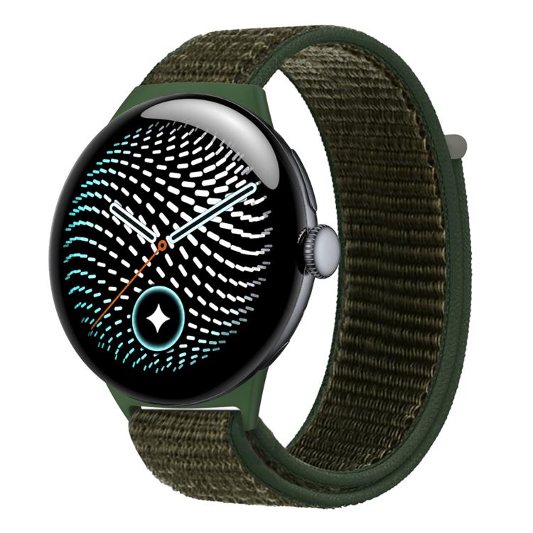 Cinturino per orologio in nylon intrecciato con chiusura a strappo., For Google Pixel Watch 5 / 4 / 3 45mm
