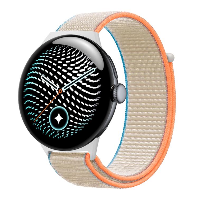 Cinturino per orologio in nylon intrecciato con chiusura a strappo., For Google Pixel Watch 5 / 4 / 3 45mm
