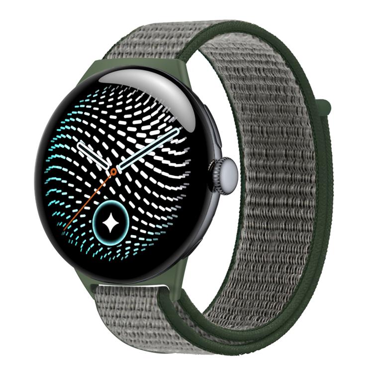 Cinturino per orologio in nylon intrecciato con chiusura a strappo., For Google Pixel Watch 5 / 4 / 3 45mm