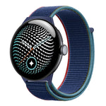 Cinturino per orologio in nylon intrecciato con chiusura a strappo., For Google Pixel Watch 5 / 4 / 3 45mm