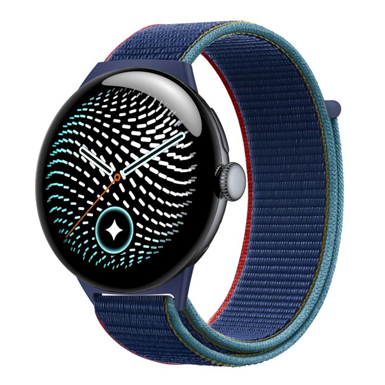 Cinturino per orologio in nylon intrecciato con chiusura a strappo., For Google Pixel Watch 5 / 4 / 3 45mm