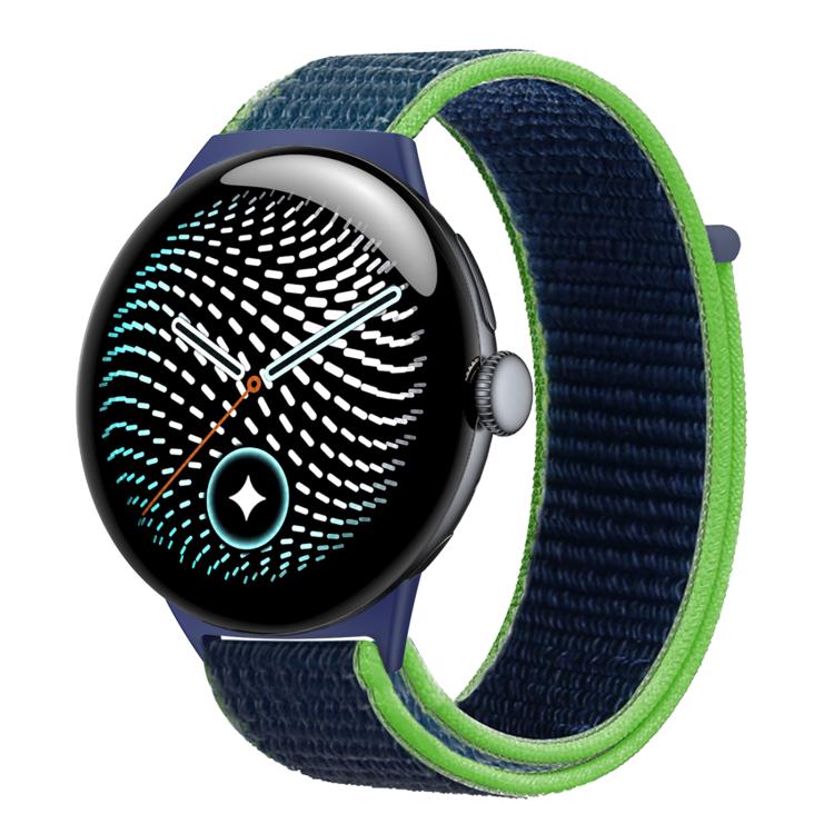 Cinturino per orologio in nylon intrecciato con chiusura a strappo., For Google Pixel Watch 5 / 4 / 3 45mm