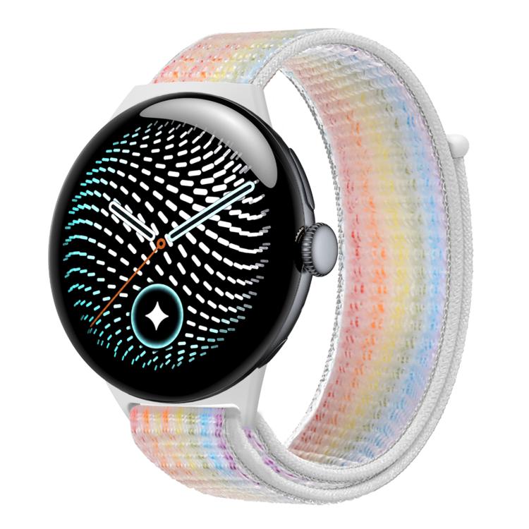 Cinturino per orologio in nylon intrecciato con chiusura a strappo., For Google Pixel Watch 5 / 4 / 3 45mm