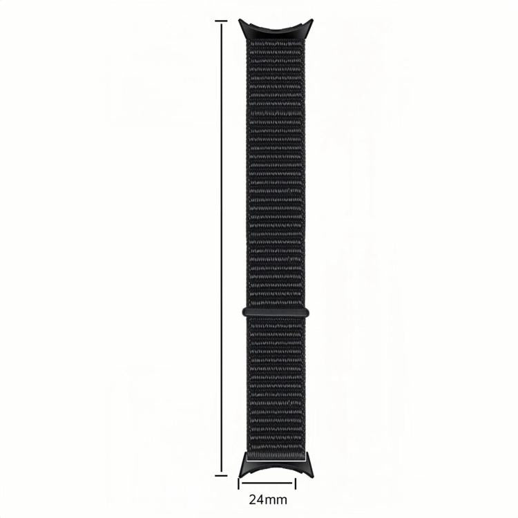 Cinturino per orologio in nylon intrecciato con chiusura a strappo., For Google Pixel Watch 5 / 4 / 3 45mm