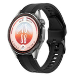 Cinturino per orologio in silicone tinta unita con fibbia ad ardiglione e trama intrecciata., 22mm
