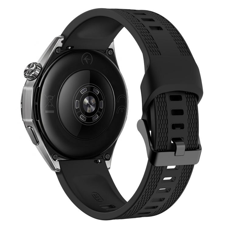 Cinturino per orologio in silicone tinta unita con fibbia ad ardiglione e trama intrecciata., 22mm