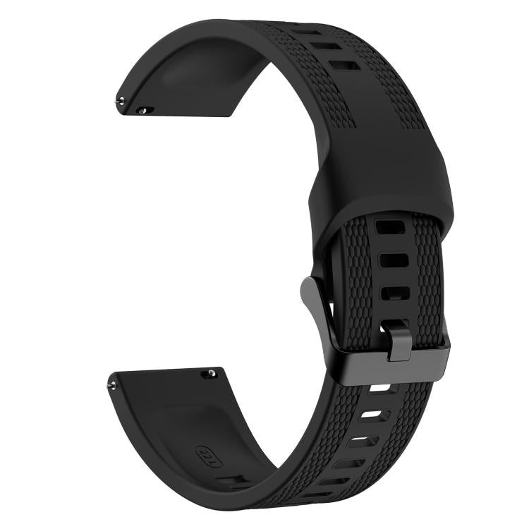 Cinturino per orologio in silicone tinta unita con fibbia ad ardiglione e trama intrecciata., 22mm