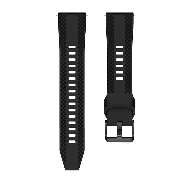 Cinturino per orologio in silicone tinta unita con fibbia ad ardiglione e trama intrecciata., 22mm