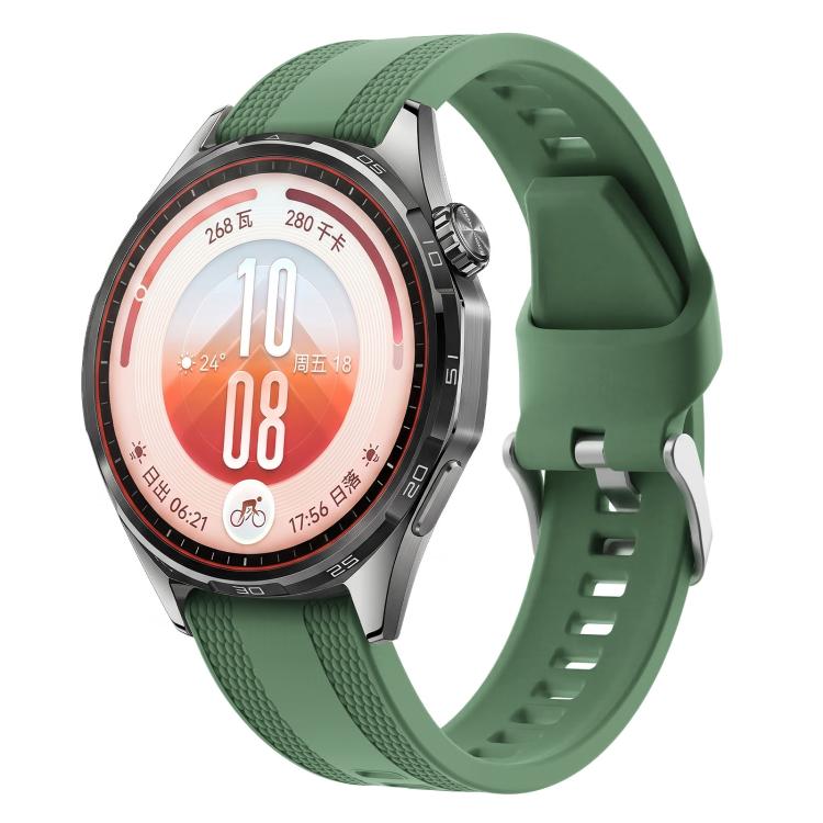 Cinturino per orologio in silicone tinta unita con fibbia ad ardiglione e trama intrecciata., 22mm