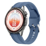 Cinturino per orologio in silicone tinta unita con fibbia ad ardiglione e trama intrecciata., 22mm