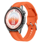 Cinturino per orologio in silicone tinta unita con fibbia ad ardiglione e trama intrecciata., 22mm