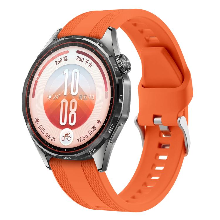 Cinturino per orologio in silicone tinta unita con fibbia ad ardiglione e trama intrecciata., 22mm