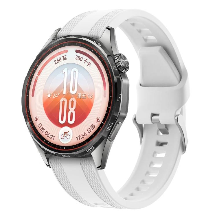 Cinturino per orologio in silicone tinta unita con fibbia ad ardiglione e trama intrecciata., 22mm