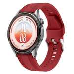 Cinturino per orologio in silicone tinta unita con fibbia ad ardiglione e trama intrecciata., 22mm