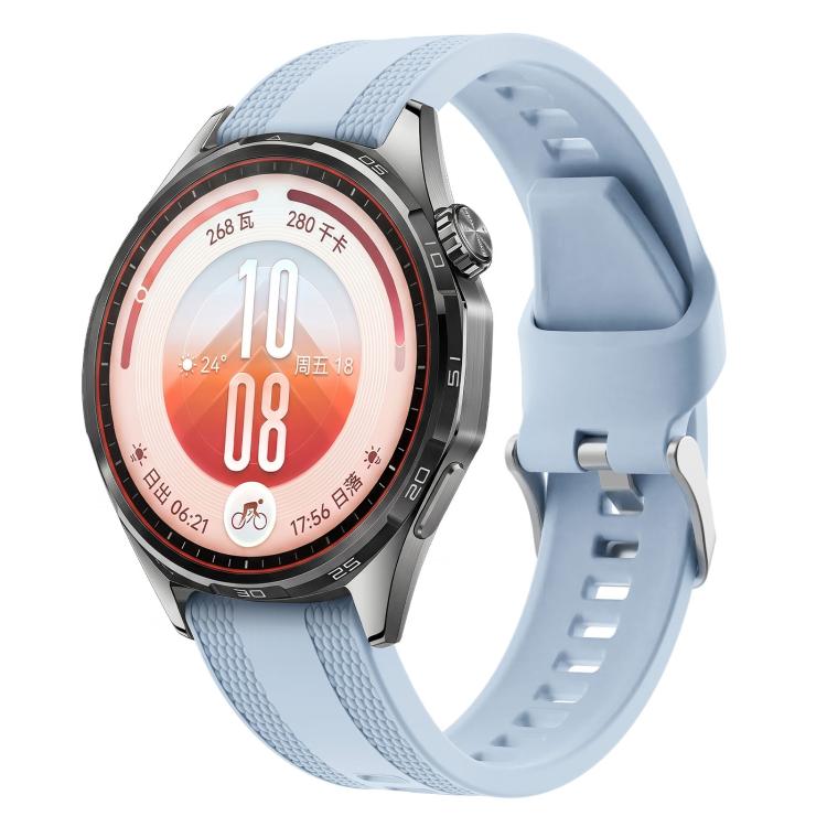 Cinturino per orologio in silicone tinta unita con fibbia ad ardiglione e trama intrecciata., 22mm